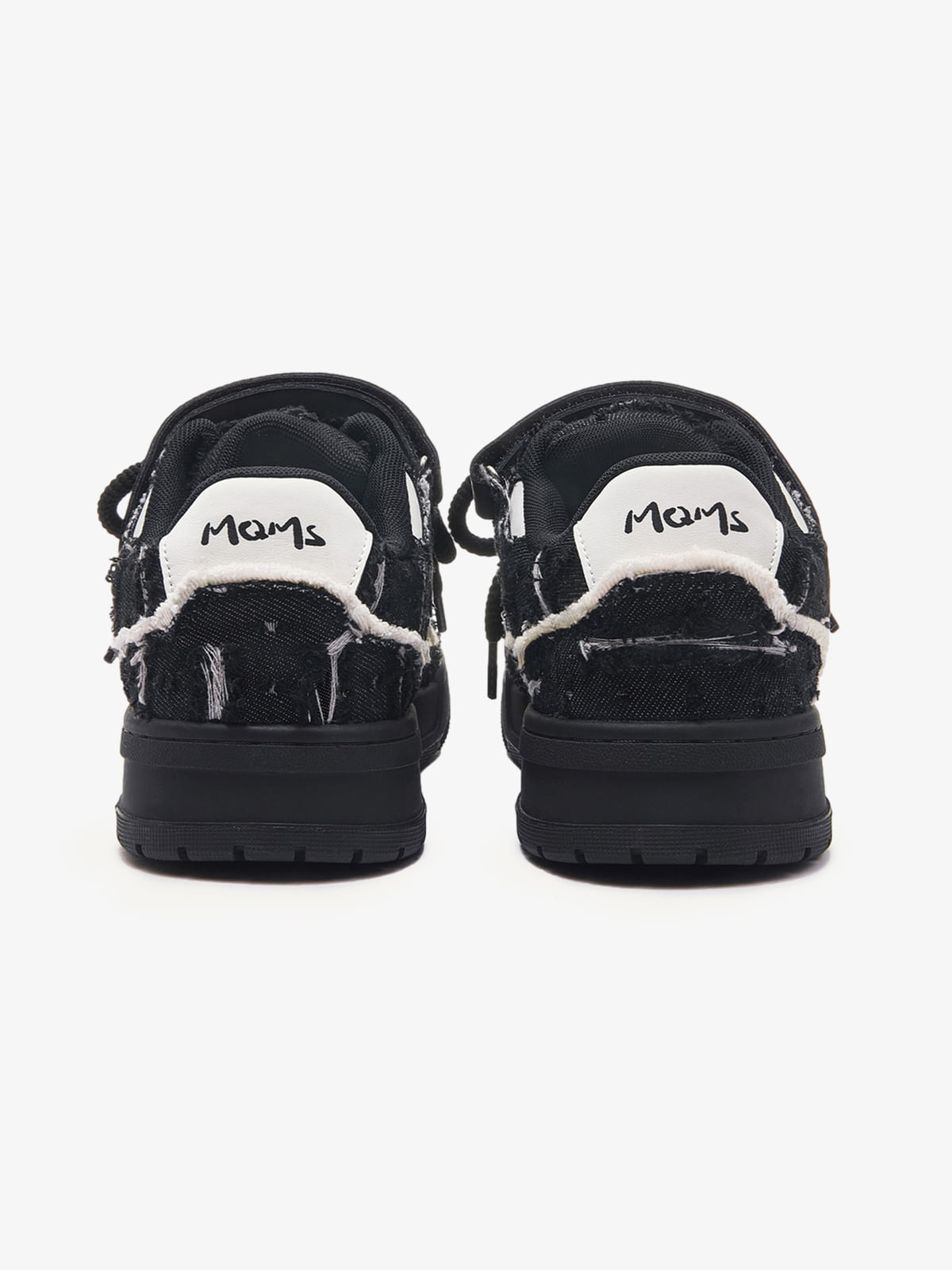 Retro Distressed Denim Patch Velcro Sneakers