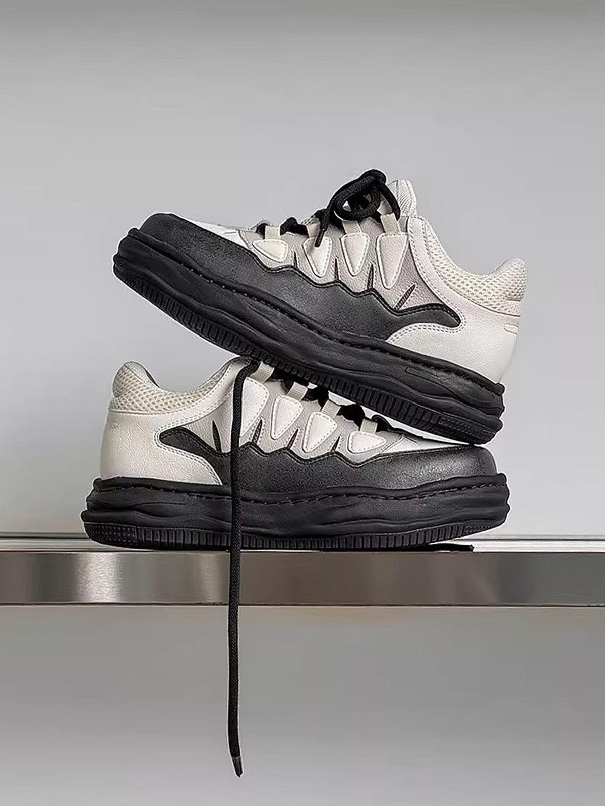 Black And White Platform Sneakers
