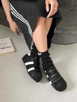 Vintage Shell Toe Velcro Strap Puffy Sneakers