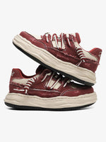 Retro Washed Denim Low Top Platform Sneakers