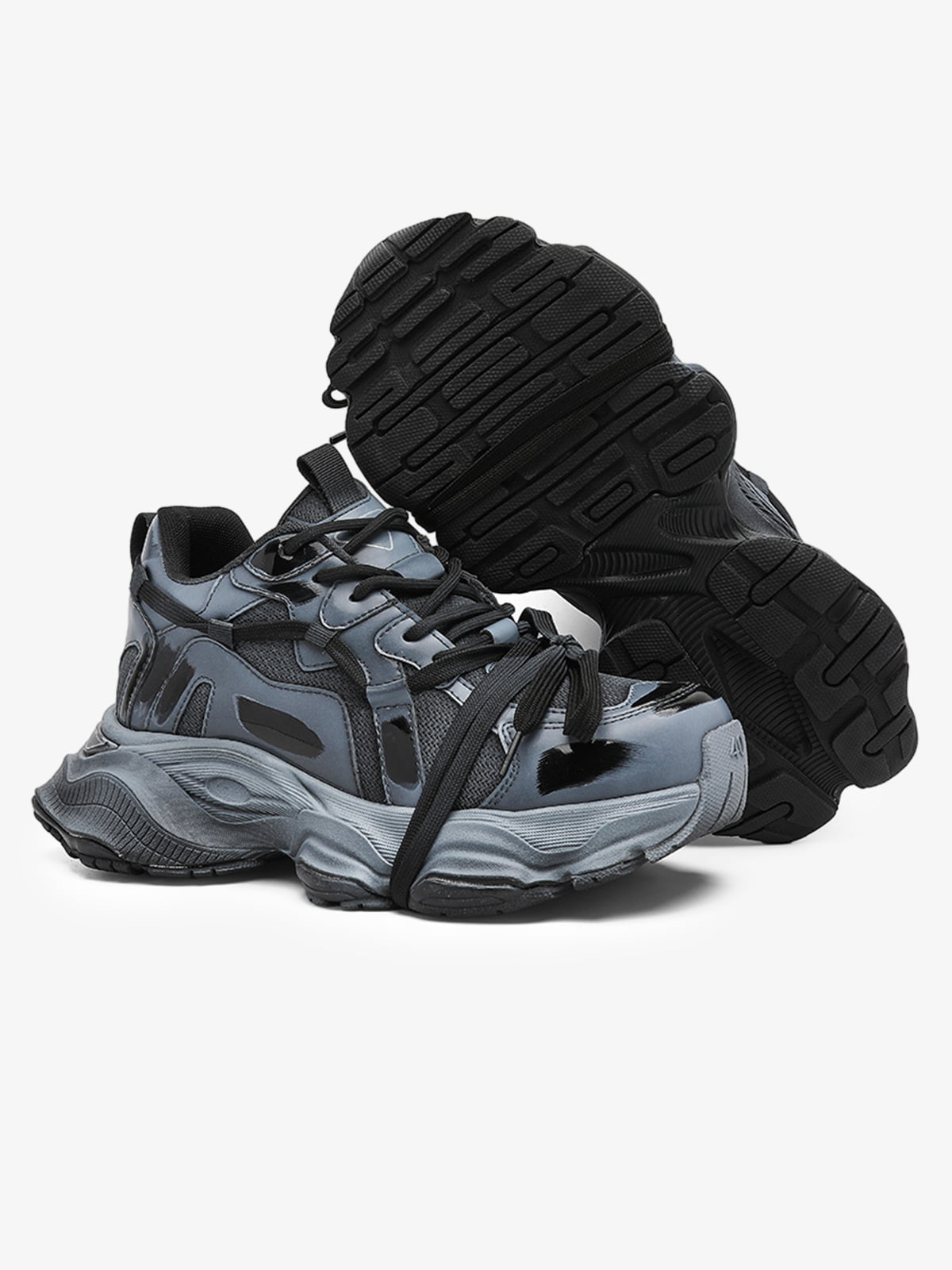 Cyberpunk Glossy Panel Techwear Chunky Sneakers