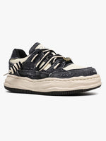 Retro Washed Denim Low Top Platform Sneakers