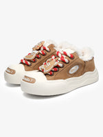 Street Chunky Velvet-Lined Canvas Sneakers