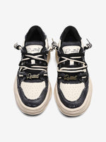 Retro Washed Denim Low Top Platform Sneakers