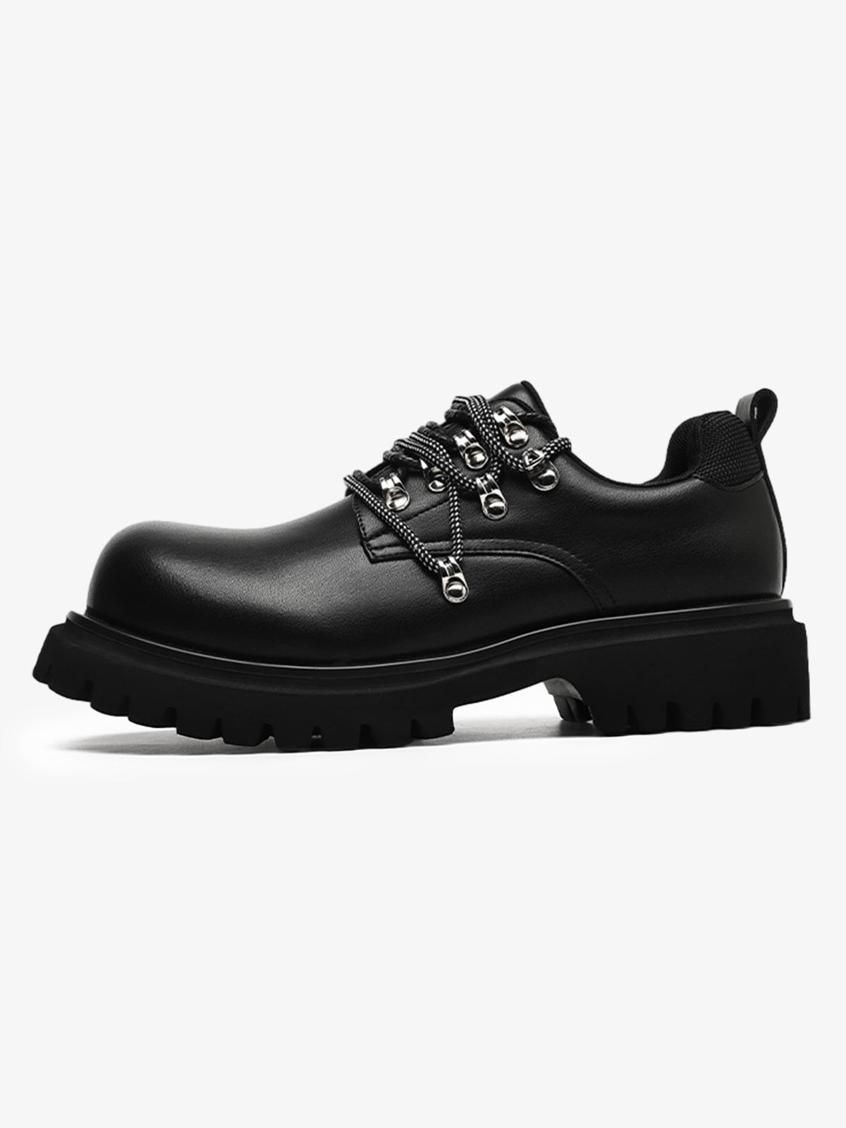 Chunky Rivet Street Style Round Toe Leather Derby Shoes