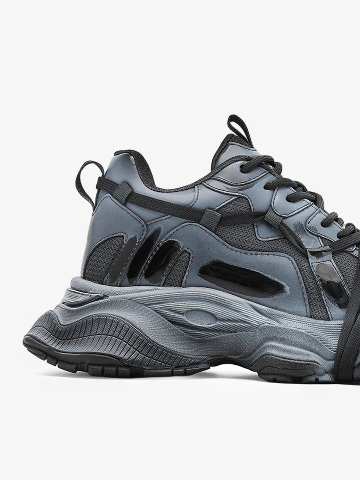 Cyberpunk Glossy Panel Techwear Chunky Sneakers