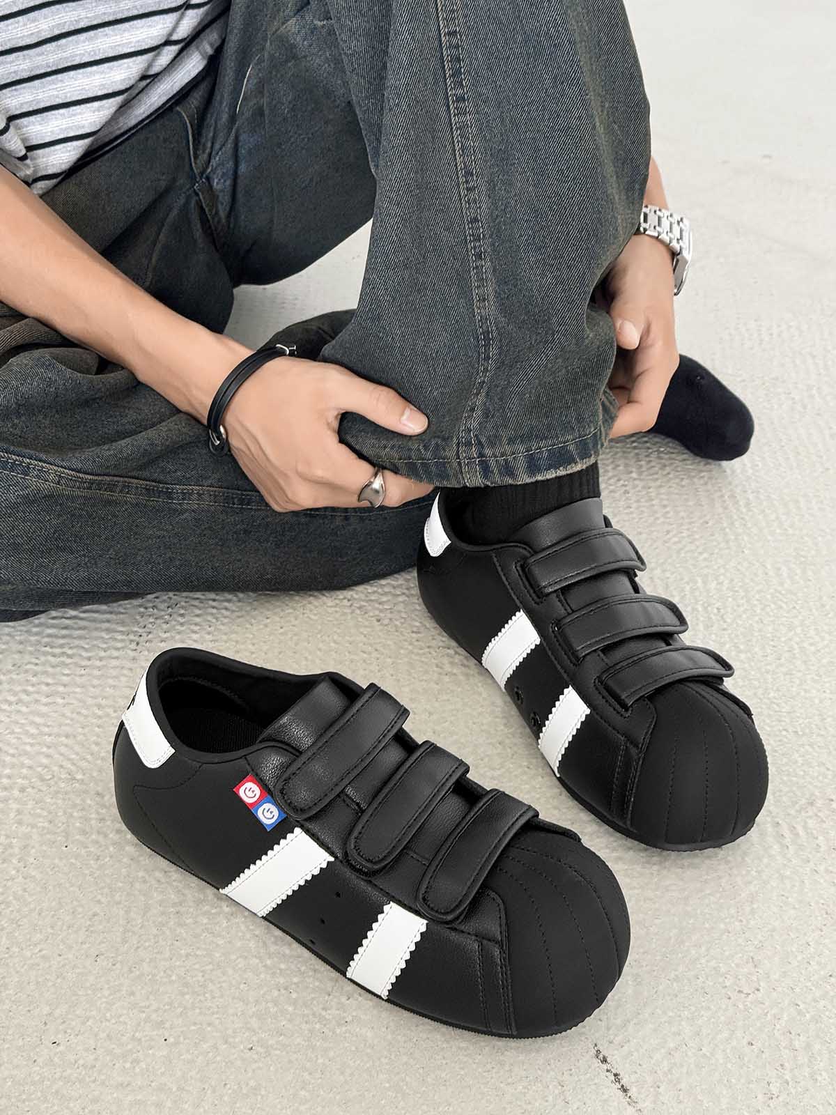 Vintage Shell Toe Velcro Strap Puffy Sneakers