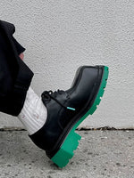 Black Square Toe Leather Shoes Streetwear