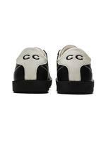 Classic Black Fluid Lines Leather Sneakers Streetwear