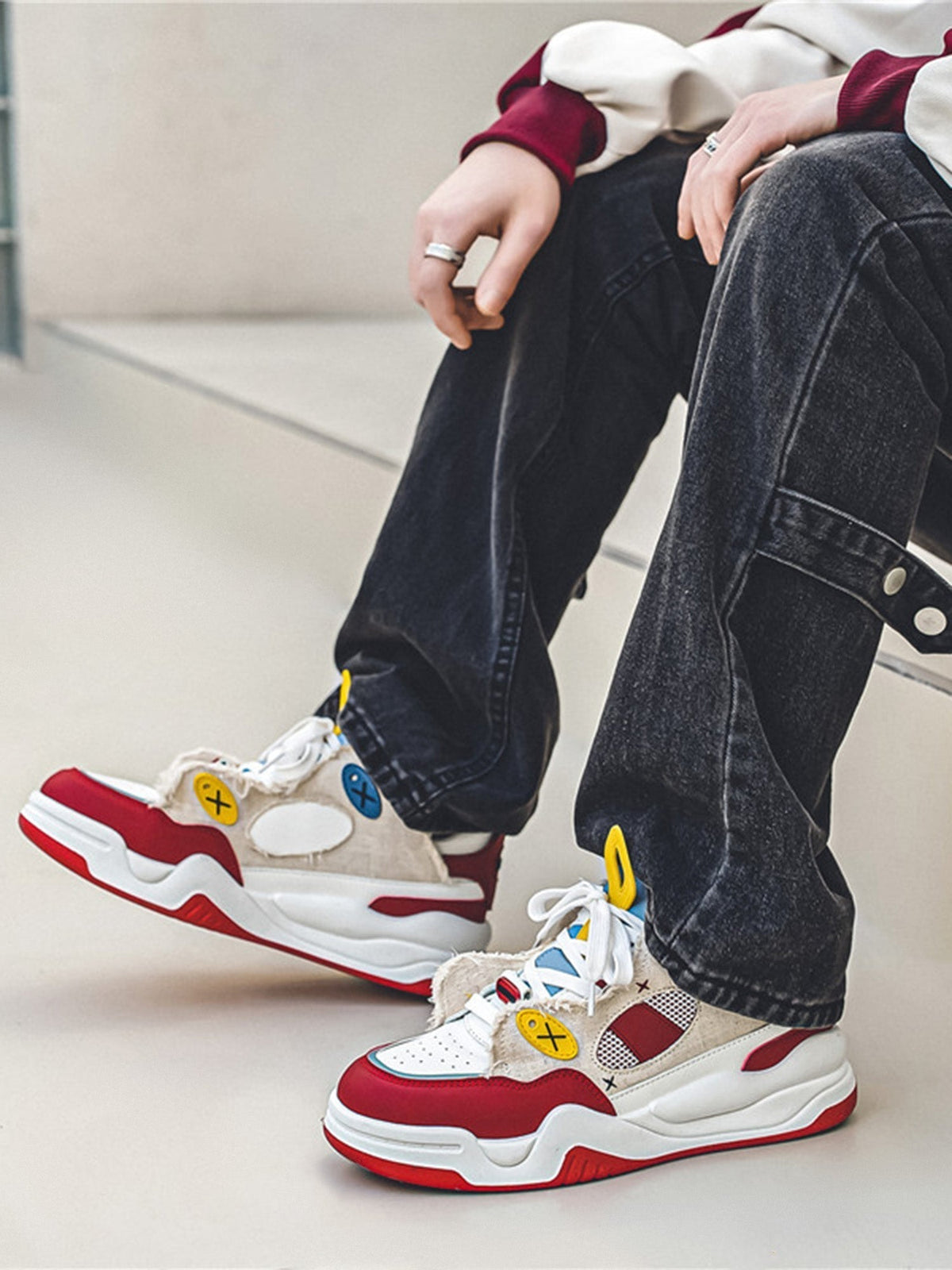 Contrast Chunky Bread Sneakers Streetwear