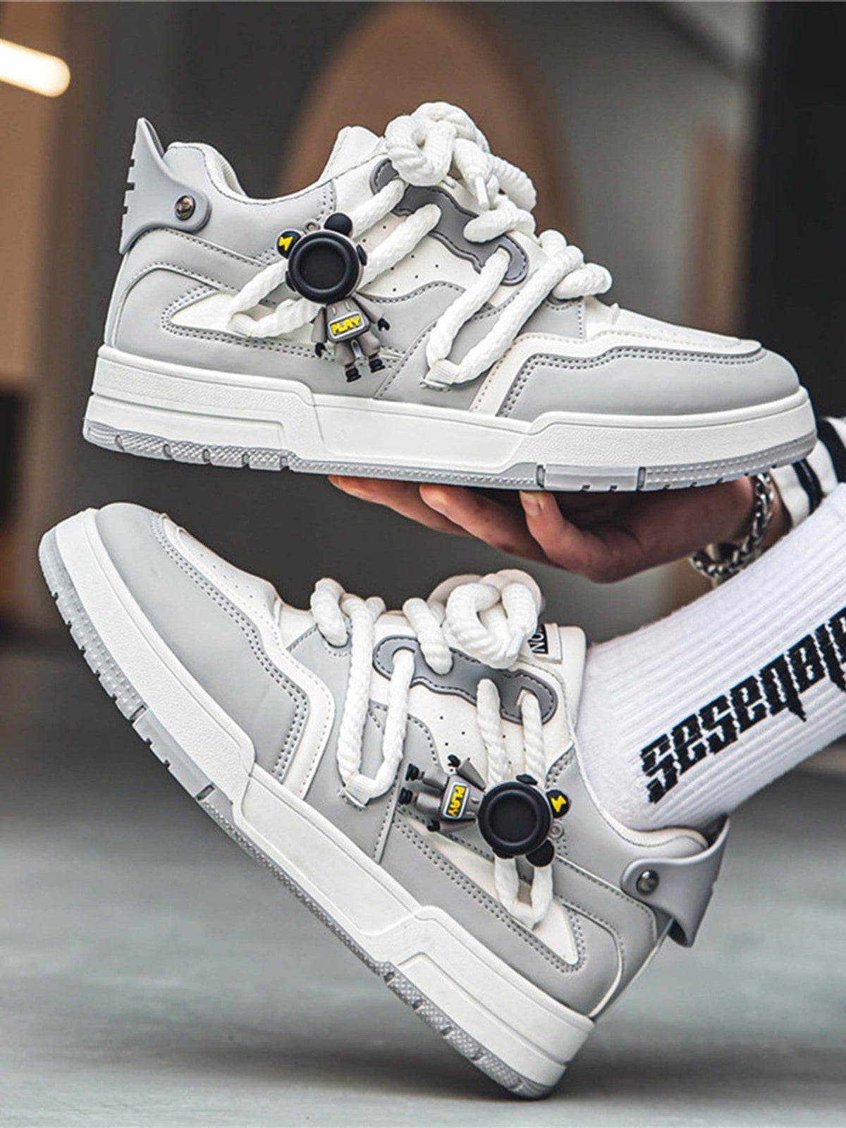 Retro Twine Dirty Braid Board Shoes Streetwear