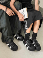 Vintage Shell Toe Velcro Strap Puffy Sneakers