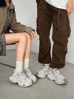 Breathable Mesh Lace-up Dirty Chunky Sneakers