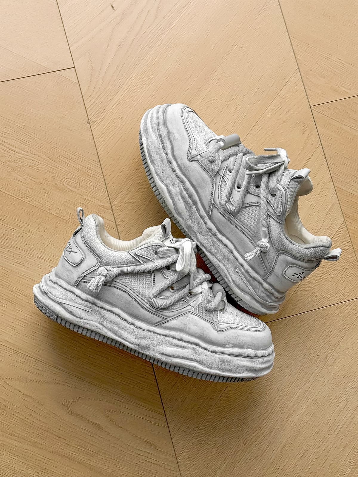 Deconstructed Distressed Chunky Street Sneakers