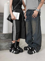 Vintage Shell Toe Velcro Strap Puffy Sneakers