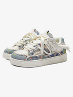 Rubber Sole Contrast Color Destruction Tassel Sneakers