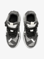 Distressed Deconstructed Split Whisker Platform Sneakers