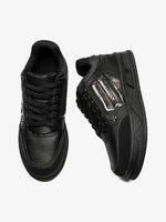 Dark Embroidered Letters Skate Shoes