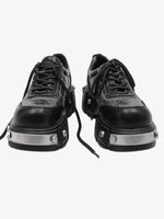 Metal Plate Chunky Leather Shoes