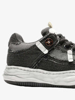 Distressed Deconstructed Split Whisker Platform Sneakers