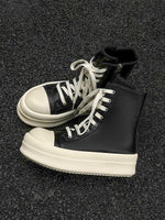 Rubber Sole High-Top Side Zipper Platform Sneakers