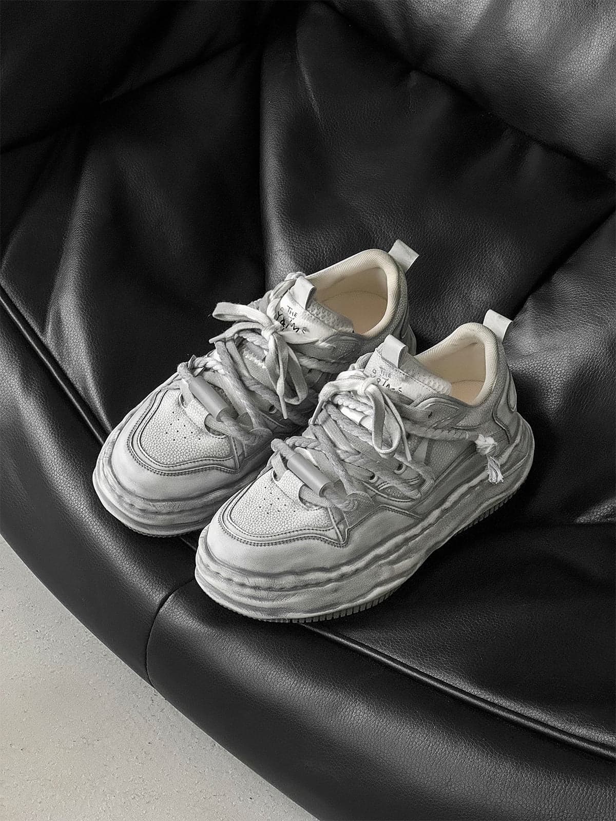 Deconstructed Distressed Chunky Street Sneakers