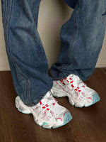 Breathable Mesh Lace-up Dirty Chunky Sneakers