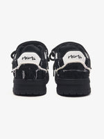 Retro Distressed Denim Patch Velcro Sneakers