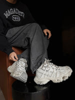 Breathable Mesh Lace-up Dirty Chunky Sneakers