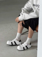 Vintage Shell Toe Velcro Strap Puffy Sneakers