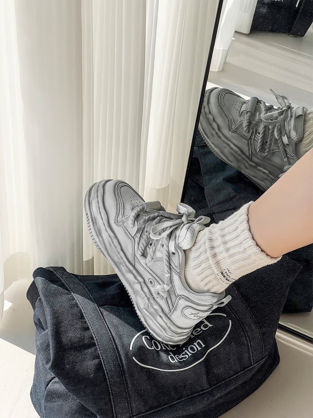 Deconstructed Distressed Chunky Street Sneakers