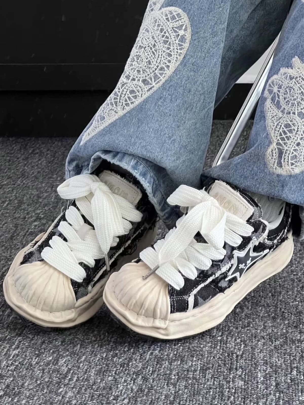 Retro Distressed Deconstructed Sneakers