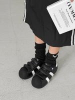 Vintage Shell Toe Velcro Strap Puffy Sneakers