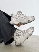 Breathable Mesh Lace-up Dirty Chunky Sneakers