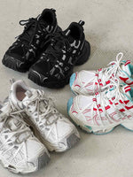 Breathable Mesh Lace-up Dirty Chunky Sneakers