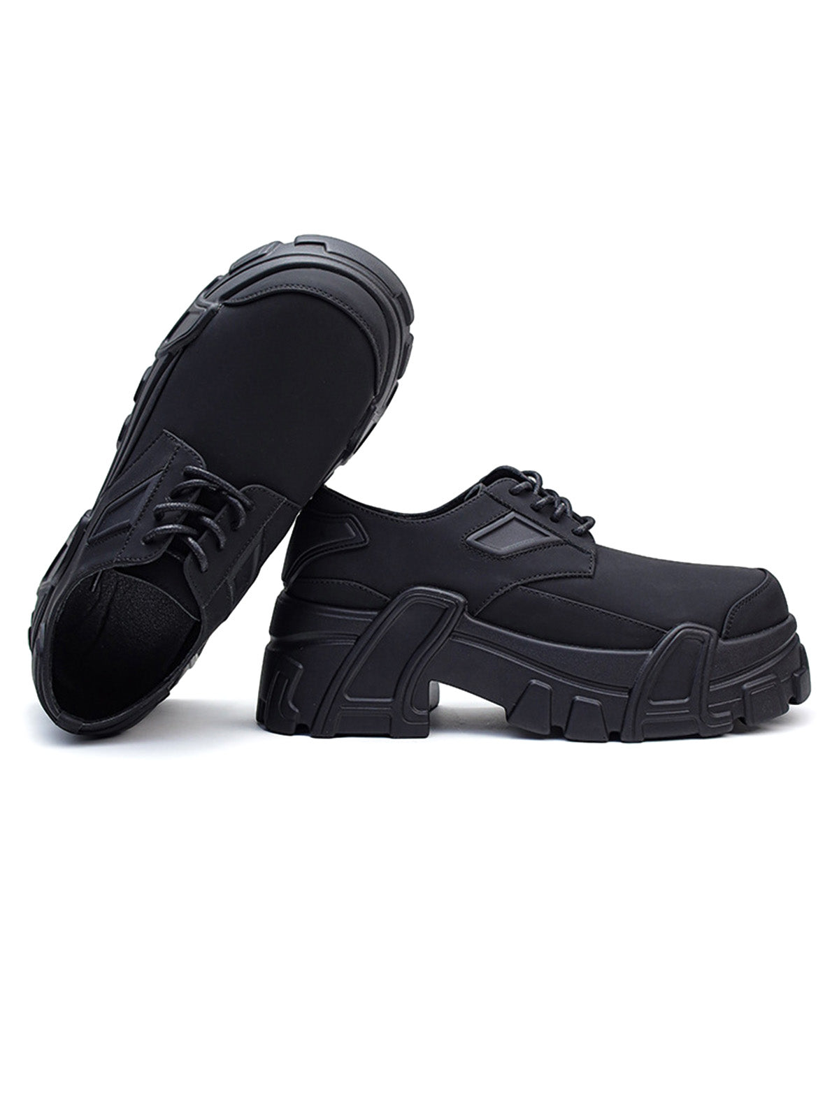 All Black Platform Shoes Streetwear