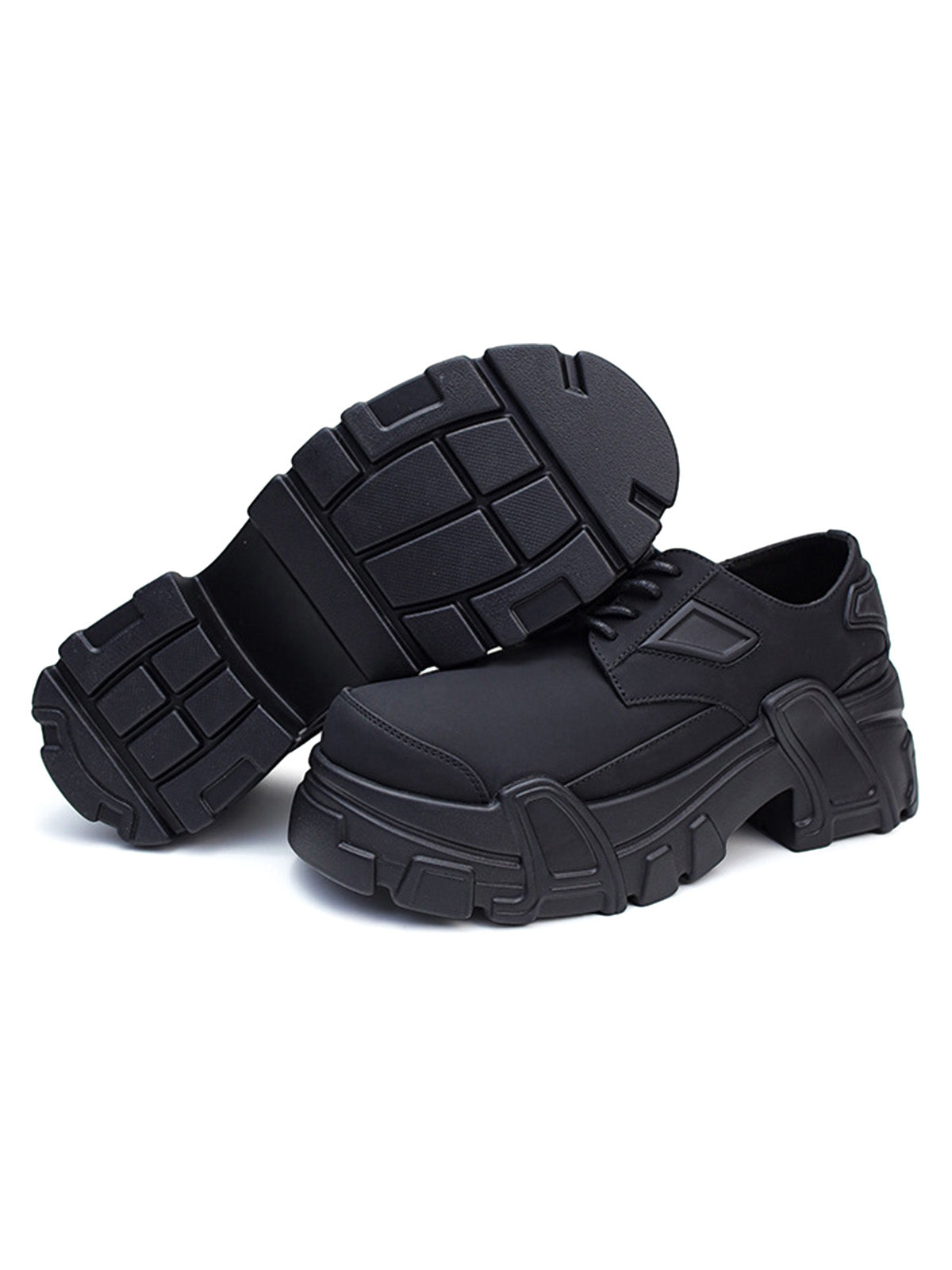 All Black Platform Shoes Streetwear