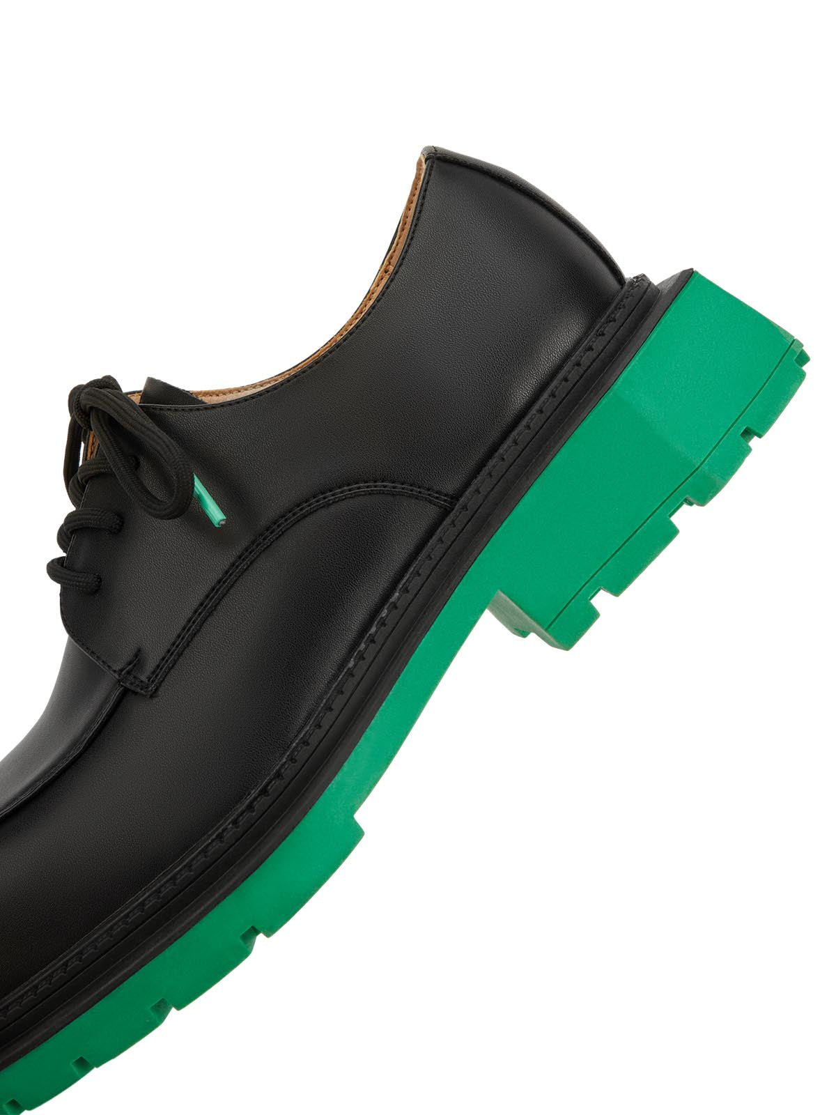 Black Square Toe Leather Shoes Streetwear