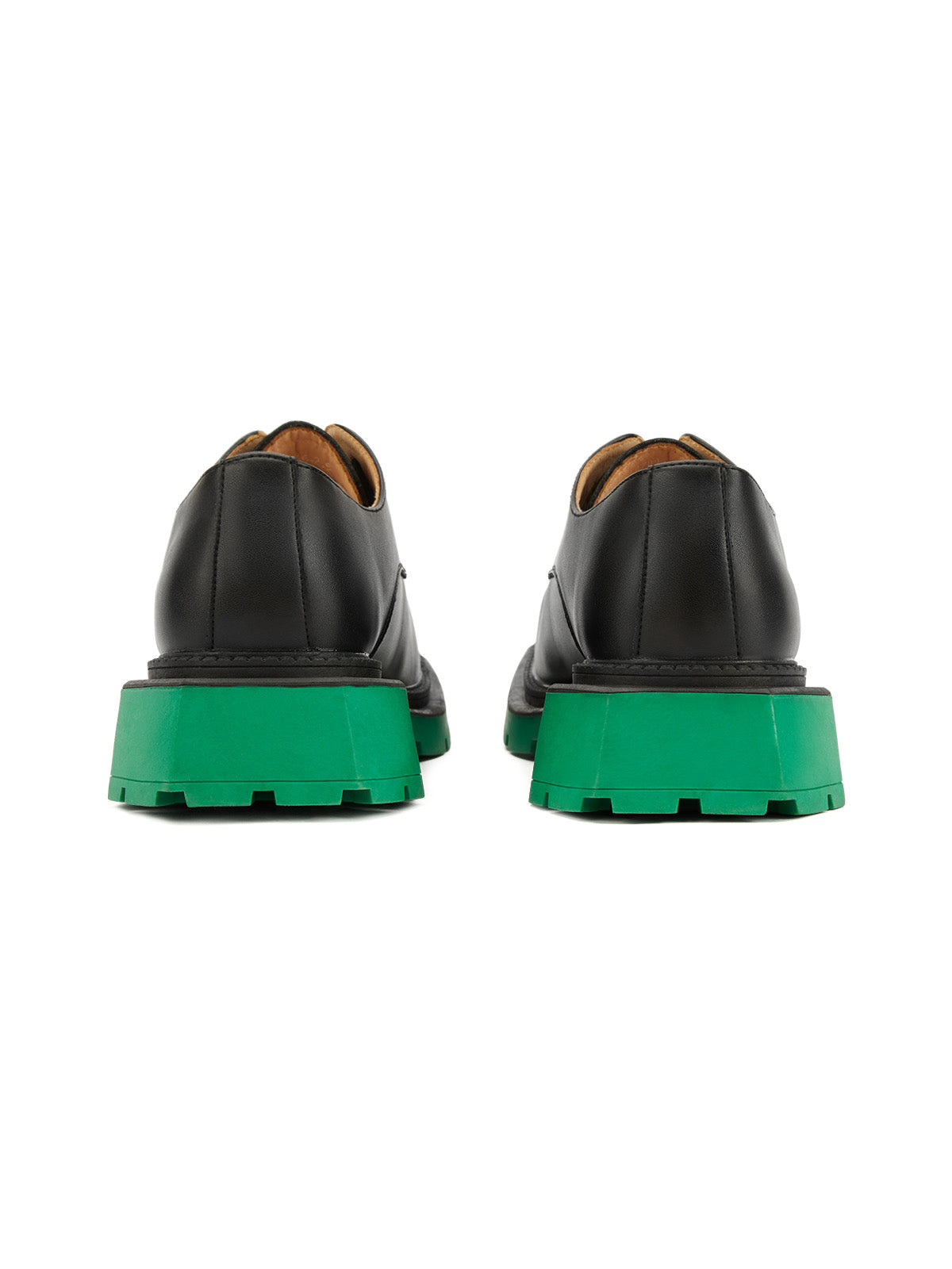 Black Square Toe Leather Shoes Streetwear