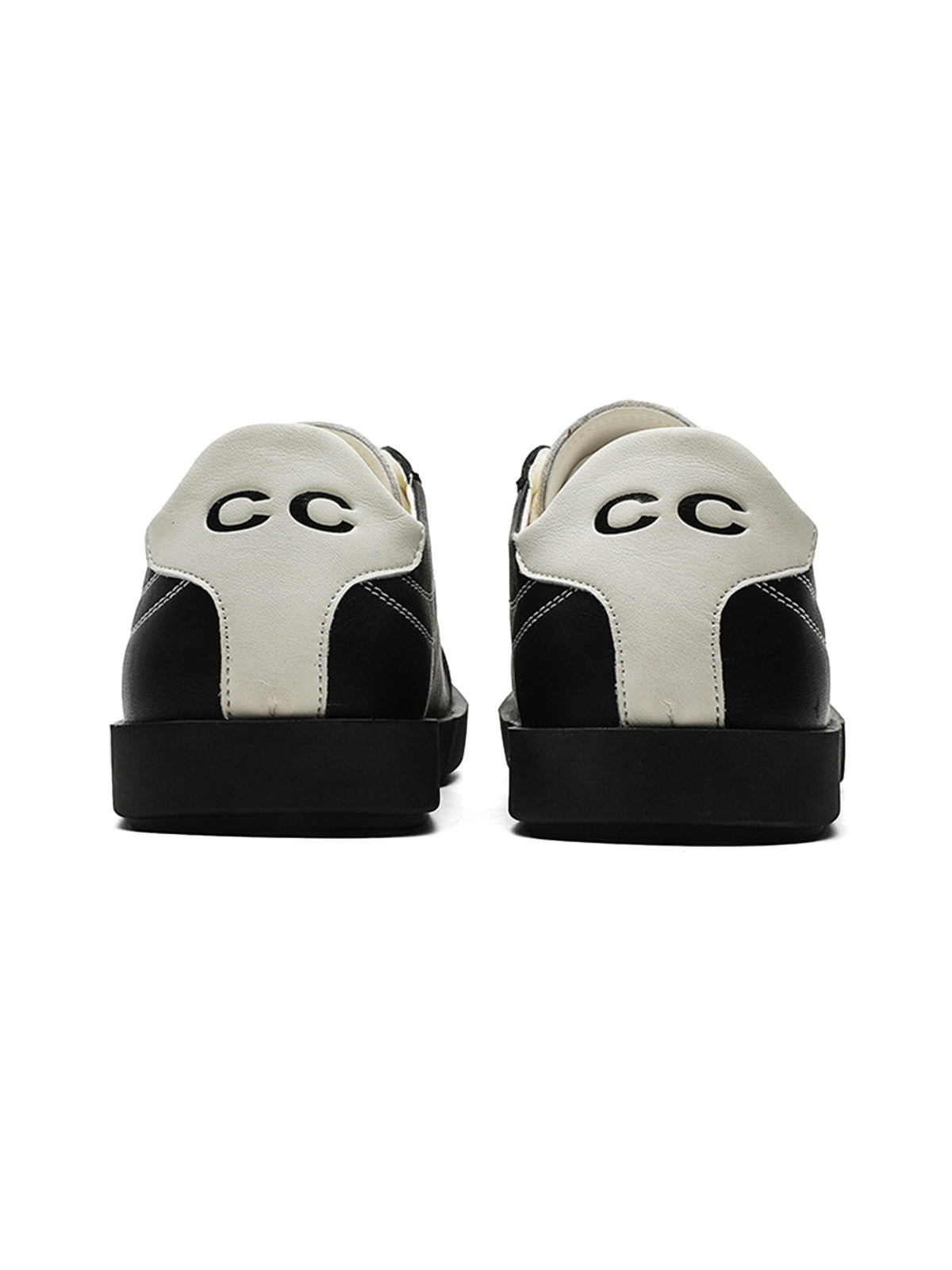 Classic Black Fluid Lines Leather Sneakers Streetwear