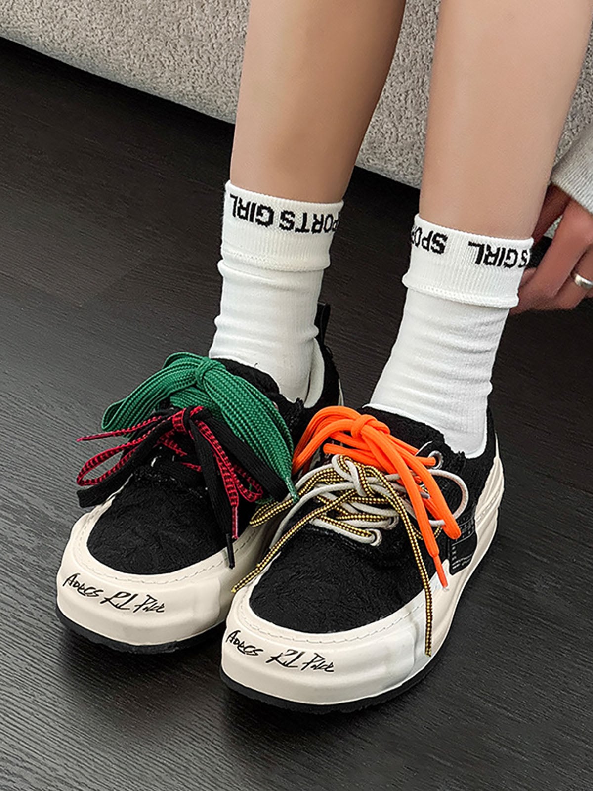 Colorful Lace Up Sneakers Streetwear
