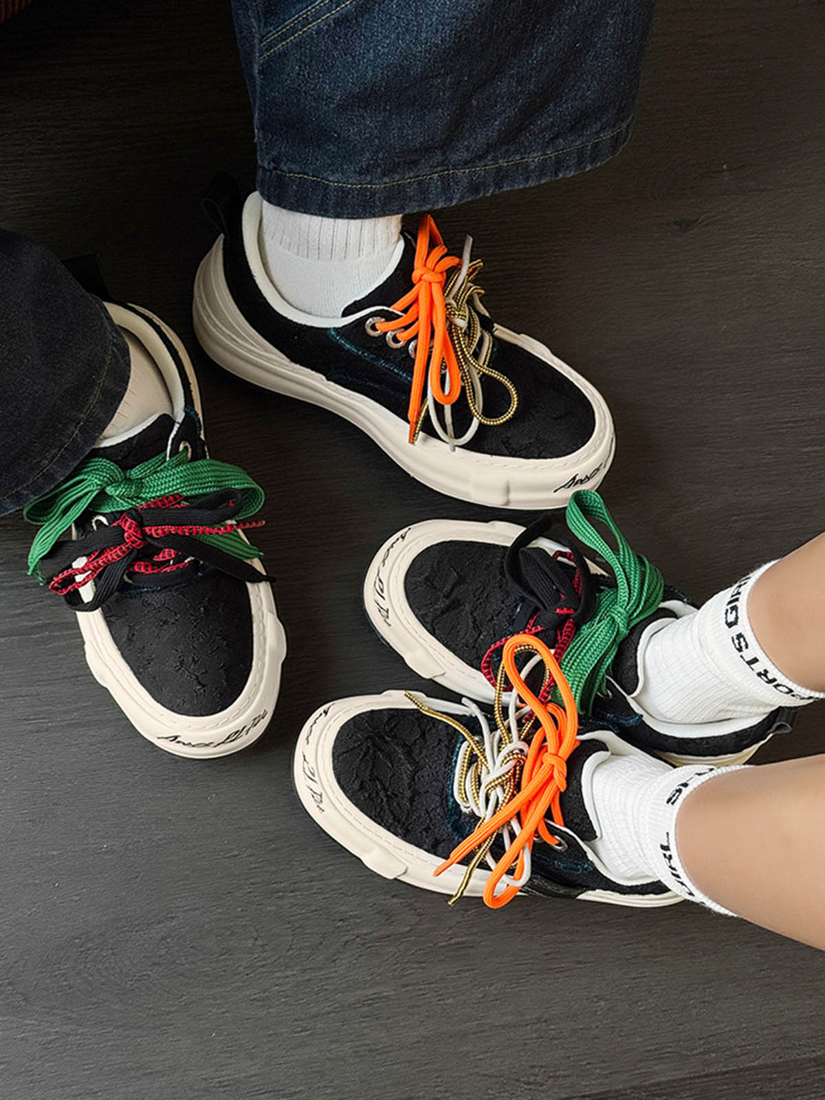 Colorful Lace Up Sneakers Streetwear