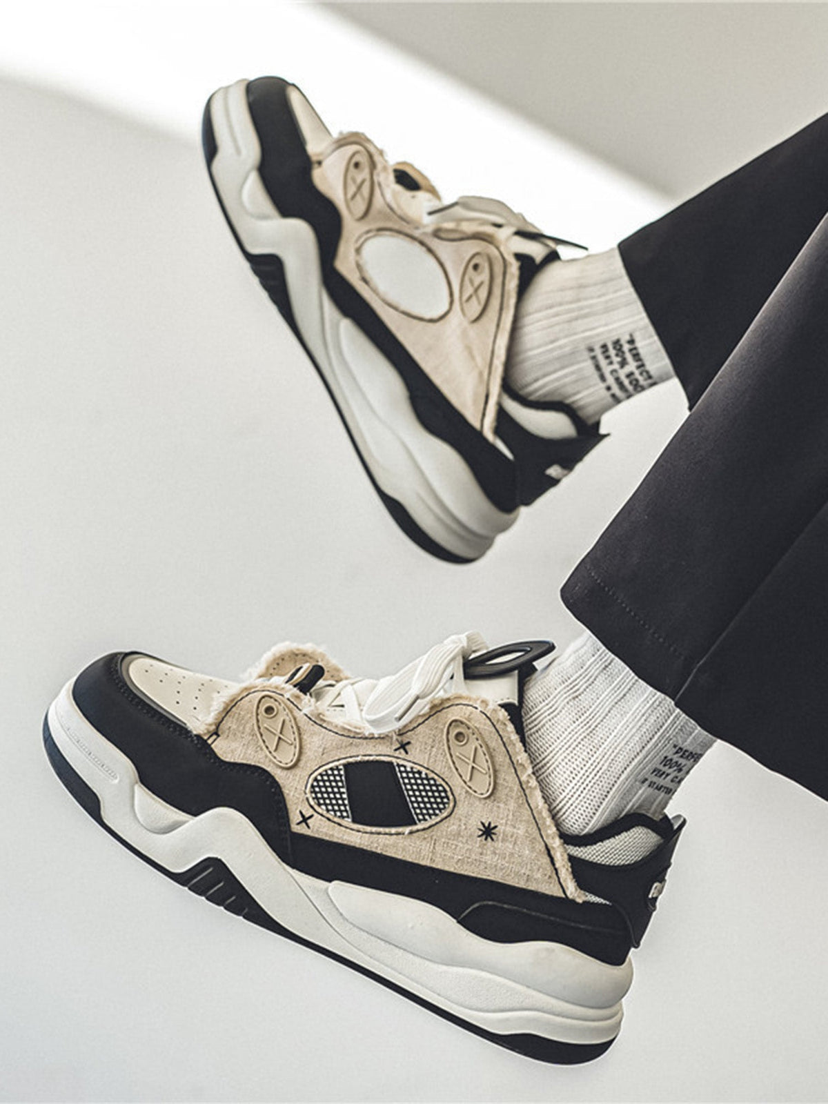 Contrast Chunky Bread Sneakers Streetwear