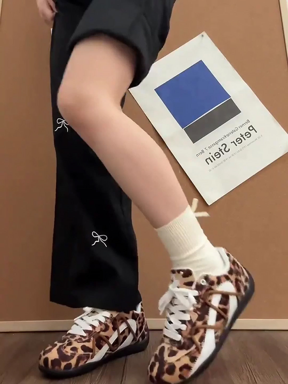 Leopard Print Racing Training Sneakers