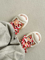 Street Chunky Velvet-Lined Canvas Sneakers