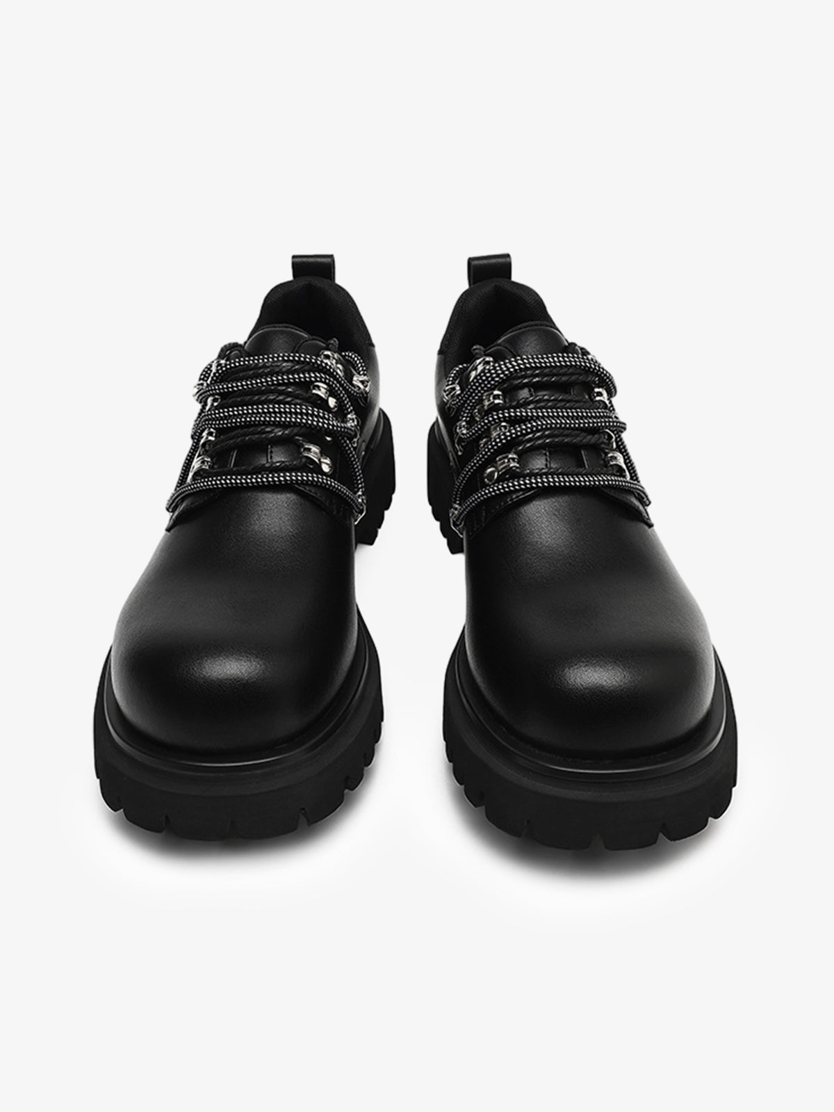 Chunky Rivet Street Style Round Toe Leather Derby Shoes