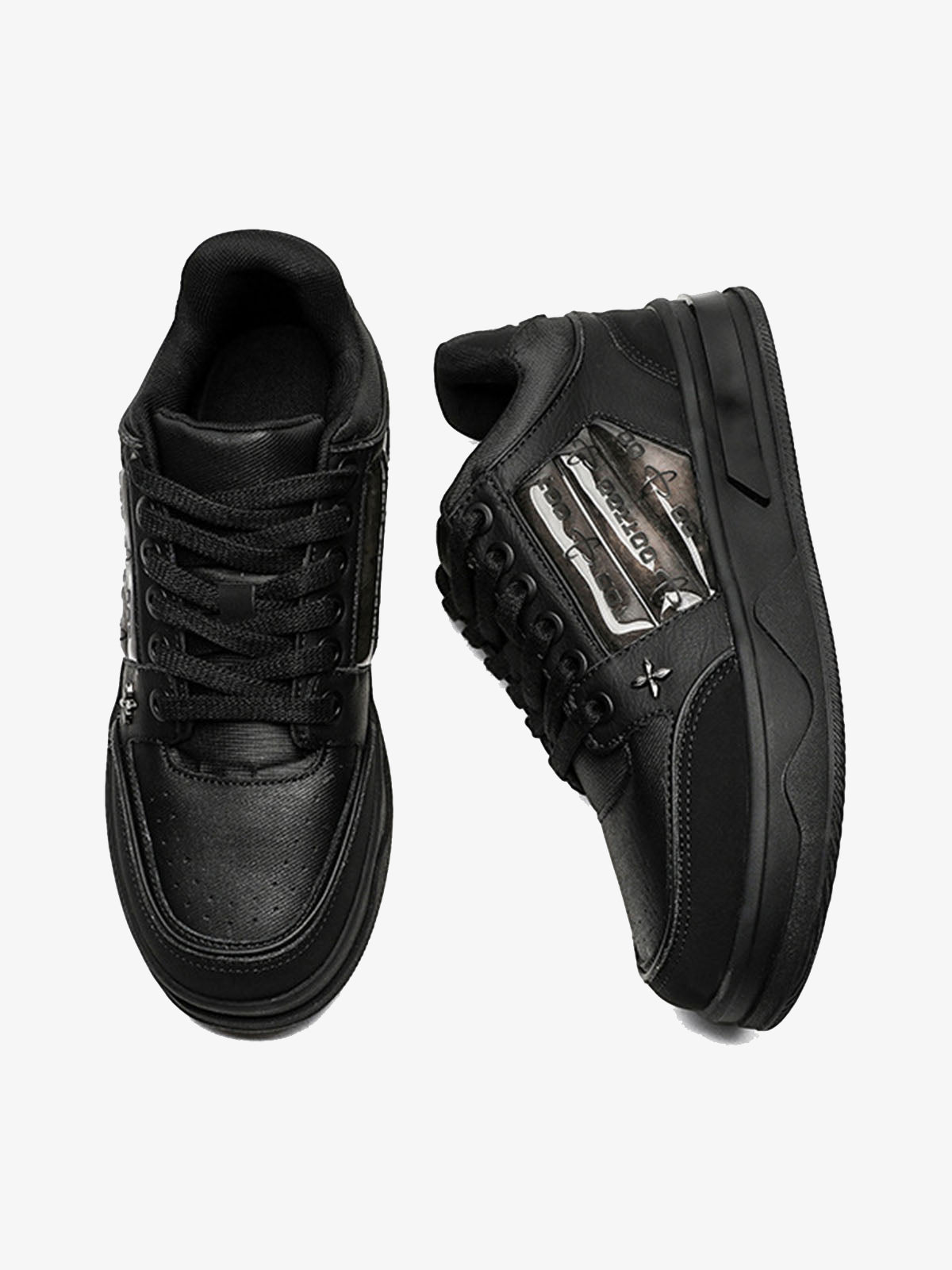 Dark Embroidered Letters Skate Shoes